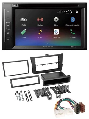 Pioneer Bluetooth MP3 USB 2DIN DAB DVD Autoradio für Toyota Corolla 09-13 schwar - Bild 1 von 4