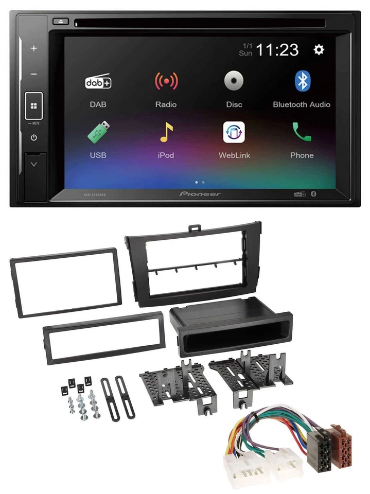 Pioneer Bluetooth MP3 USB 2DIN DAB DVD Autoradio für Toyota Corolla 09-13 schwar - Bild 1 von 4