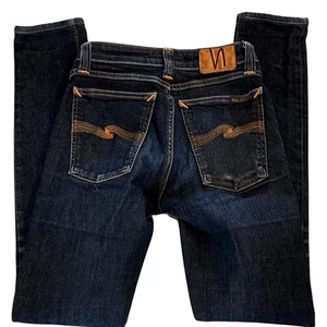Nudie Jeans Dark Blue Denim Skinny Leg Jeans Size 25 X 34 - Picture 1 of 4
