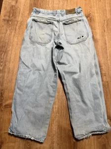 Vtg 90s Interstate Denim Jeans Mens 32x30 Wide Leg Skater Hip-hop Distressed - Picture 1 of 10