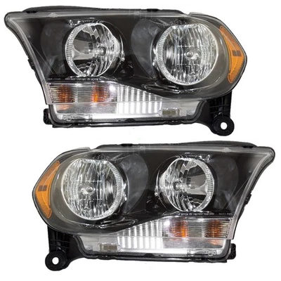 Juego de faros para Durango 2011-2013 con bisel negro 68084076AC CH2503229 Foto 1 de 4