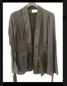 H&M CONSCIOUS EXCLUSIVE 2017 Blazer S 36 6 10 Seide silk Blau Jacke New - Bild 1 von 4