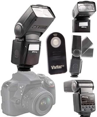DEDICATED SPEEDLITE FLASH + REMOTE FOR CANON EOS REBEL XT XTI XS XSI 90D 70D T5I - Image 1 of 4