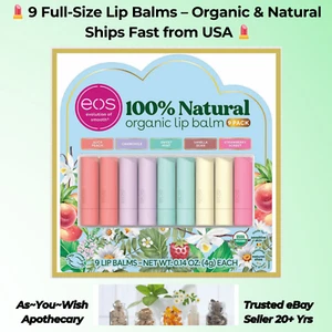 eos Organic Lip Balm 9 Pack – Shea Butter, Coconut Oil – Trusted Seller USA - Picture 1 of 7