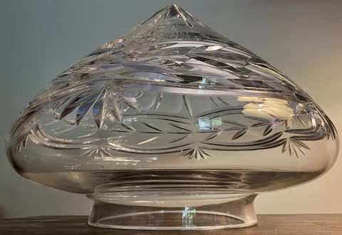 Large Antique Crystal - Cut Glass Lamp Chandelier Shade Cover