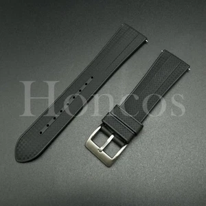 22 MM FKM Soft Silicone Rubber Watch Band Strap Quick Release Fits Citizen Black - Picture 1 of 4