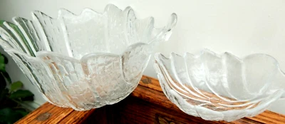 Orrefors 1 Ensaladera de Vidrio Lado Profundo Grande y 1 Ensalada Pequeña Suecia EDEN Foto 1 de 4