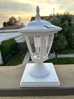 Luz Solar Blanca Poste Tapa 5 LEDs Batería 3.2V Litio-Ion (4"/5"/6" Montaje en Pared) Foto 1 de 4