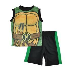 TMNT Turtles Toddler Boys Green Tank Top 2pc Short Set Size 2T 3T 4T
