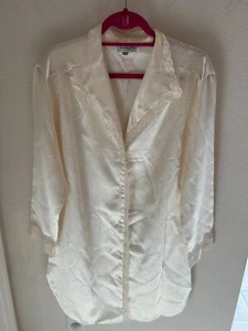 CHRISTIAN DIOR PARIS-SIZE SMALL BUTTON DOWN IVORY SATIN NIGHTGOWN FOR WOMAN - Picture 1 of 1