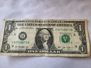 2013 ausgefallene Seriennummer $1 Dollar endet Zapfsäule / festsitzende Ziffer #3 - Bild 1 von 3