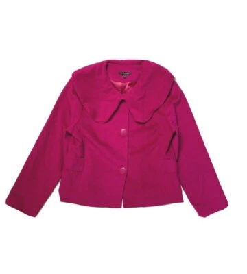 Samuel Dong Fuchsia Jacket Womens M Brushed Velour Blazer Bright Purple Designer - Image 1 of 4