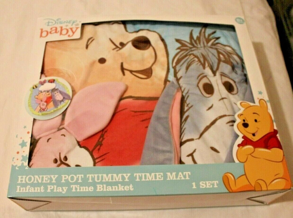Disney Baby Winnie The Pooh Honey Pot Tummy Time Mat Eeyore Piglet Play 0