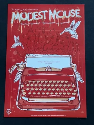 Modest Mouse Original Concert Poster Fillmore 2004 Doves Flying Hearts Flowers - Image 1 of 4