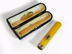 Increíble soporte para cigarrillos amarillo ámbar y dorado con caja - Imagen 1 de 7