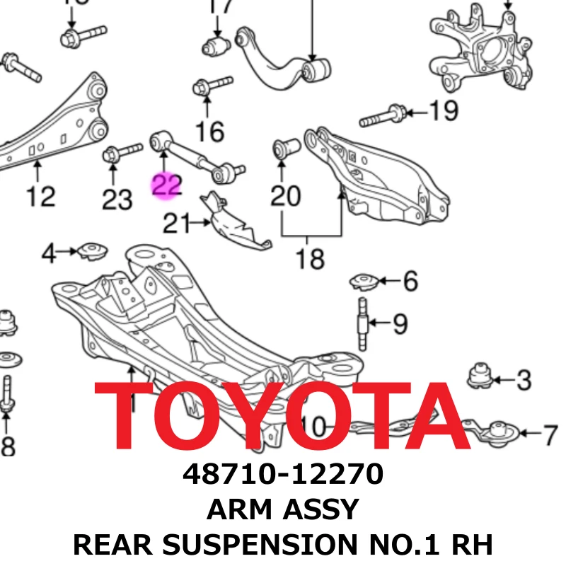 【NUEVO】 Toyota Genuino Lexus HS250h ARMAZO CONJUNTO SUSPENSIÓN TRASERA N.º1 RH 48710-12270 Foto 1 de 1