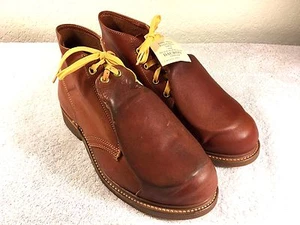 BOTAS VINTAGE IRON AGE Met Gaurd talla 6.5 E para hombre CUERO ACERO MARRÓN EE. UU. - Imagen 1 de 10