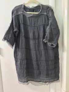 Isabel Marant Silk Semi-Sheer Gray Caleen Dress 44 - Picture 1 of 9