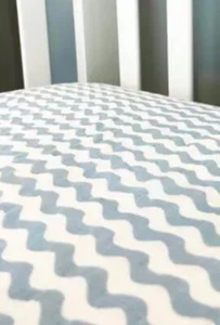 Baby Boys Waves Muslin Crib Sheet - Blue - Picture 1 of 7