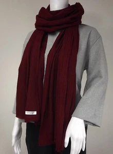 CASHMERE Bordeaux RED Burgundy SCARF Handmade Shawl Handmade Natural Cashmere - Picture 1 of 11