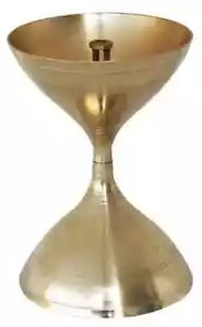 Brass Diya Akhand Deepak Diwali Dia Table Oil Lamp Home Temple 3.3*3.3*4.8 inch - Picture 1 of 3