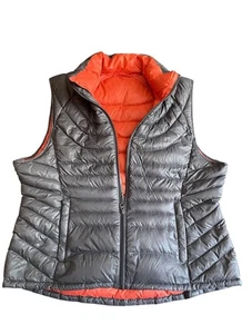 BERNARDO gilet piumino d'oca donna taglia XL grigio e arancione nuovo senza etichette - Foto 1 di 9