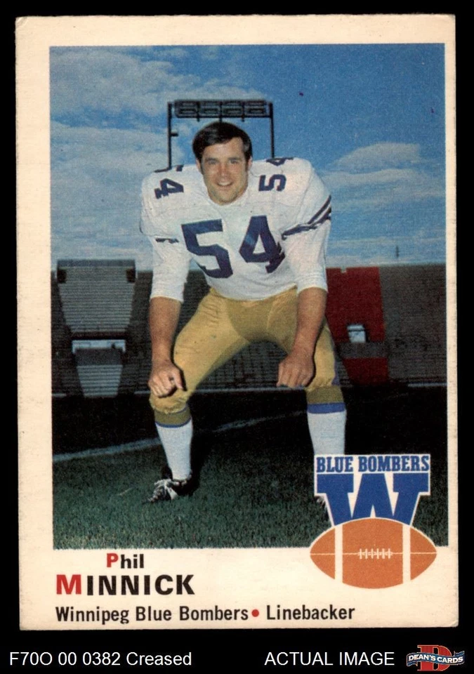 1970 O-Pee-Chee CFL #67 Phil Minnick Blue Bombers 3 - VG - Image 1 of 1