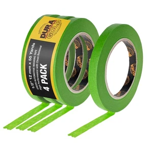 1/2 Inch (12mm x 55 Yards) Automotive Masking Tape, 4 Rolls - Heat Resistant - Picture 1 of 5