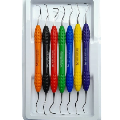 7PCS Gracey Curettes Set – Universal Dental Scalers with Silicone Handle - Image 1 of 4