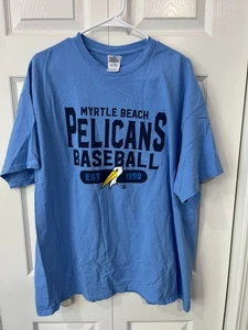 Gildan Myrtle Beach Pelicans Mens Blue Tee Shirt 2XL - Picture 1 of 4