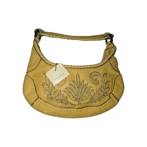 Yellow Cole Haan Hobo Style Women's Shoulder Bag purse stunning embroidery nwt - Picture 1 of 9