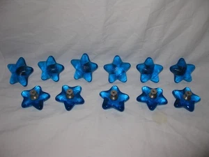 STAR SHAPED, 11 NEW BLUE GLASS DRAWER/CABINET KNOBS, NAUTICAL, WITH BOLTS - Picture 1 of 8