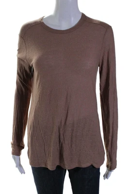 Camisa informal T Alexander Wang para mujer manga larga cuello redondo marrón talla XS Foto 1 de 4