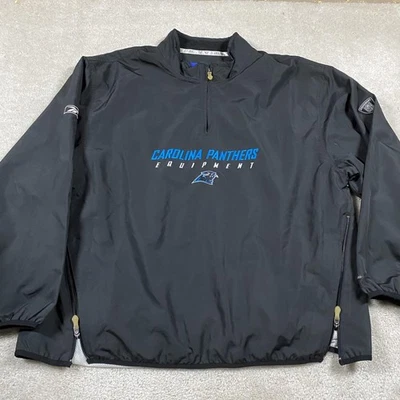 Chaqueta Pullover Carolina Panthers Para Hombres XL Negra NFL Fútbol Reebok Cuarto Cremallera Foto 1 de 4