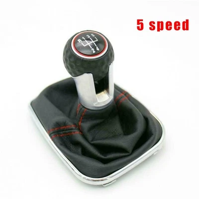 PU Leather Gear Shift Knob R32 Car Black PU leather 1999-2005 Practical - Image 1 of 4
