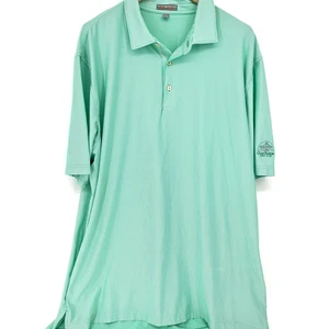Polo de golf Peter Millar Summer Comfort verde a rayas antiguo club de golf Florida XXL - Imagen 1 de 8