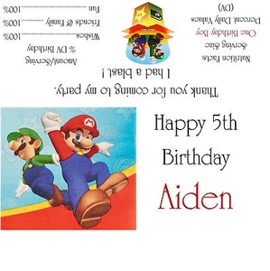 Super Mario Brothers Candy Bar Wrappers/Birthday Party Favors - Picture 1 of 1