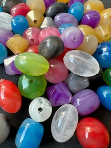 Perlen Glanz bunt sortiert 100 g/Beutel, 15-30 mm,  Bohrung 2,5 mm ca 50 Stück - Bild 1 von 4