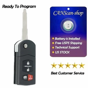 For 2010 2011 2012 2013 Mazda 3/2009-2013 Mazda 6 Keyless Flip Key Remote Fob - Picture 1 of 10