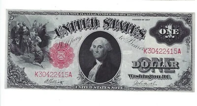 1917 United States Large Size $1 Sawhorse One Dollar Note Paper Money Currency - Image 1 of 2