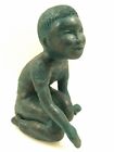 "Mc Alevy" Handmade Clay Sculpture Circa 1971 Little Boy Signed By Artist