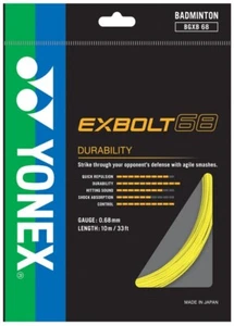 Yonex Exbolt 68 Badmintonschläger Saite 10m Set - 0,68mm - gelb - Bild 1 von 1