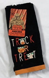 Star Wars Mandalorian Grogu Baby Yoda Trick or Treat Hand Towels 2 Pack New - Picture 1 of 3