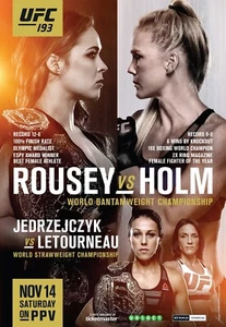 UFC 193 Fight Poster | Ronda Rousey vs Holly Holm | Joanna vs Letourneau | NEW - Picture 1 of 3