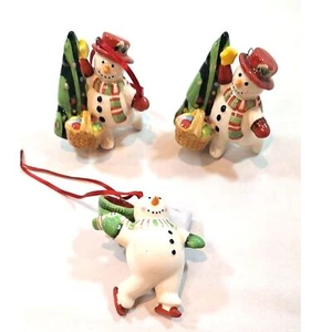 Longaberger Korb Christbaumschmuck Schneemann alle 3 enthalten - Bild 1 von 7