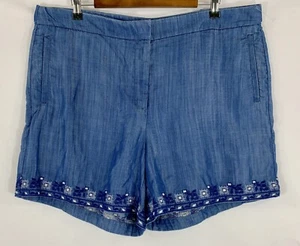 Kaari Damen Denim Curvy bestickt Shorts verstellbare Taille Größe: 14W (40X5.25) - Bild 1 von 9