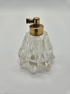 Vintage Mid Century Art Deco Clear Cut Crystal Atomizer Pump Perfume Bottle - Picture 1 of 5