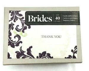 NEU 40 Stück Dankeskarten & Umschläge " lila blühend" in versiegelter Schachtel  - Bild 1 von 5