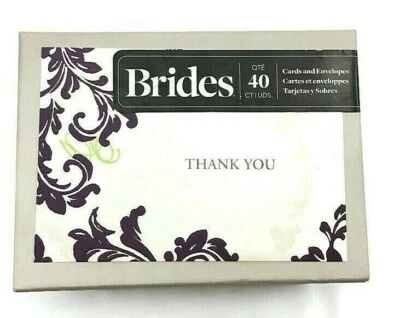 NUEVOS 40 unidades tarjetas de agradecimiento y sobres "púrpura floreciente" en caja sellada  Foto 1 de 4