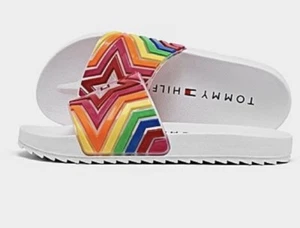 NWT Champion Youth Girls Rainbow Star Slide Sandals 4 Summer Shoes Spring Beach - Picture 1 of 4